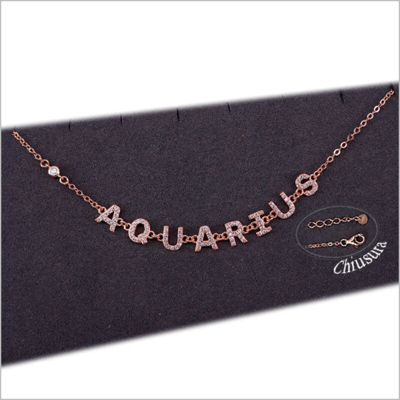 Bracciale in Argento 925 con segno zodiacale zirconato