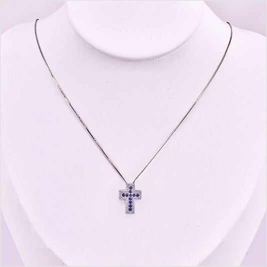 Collana Croce in Argento 925 con zirconi