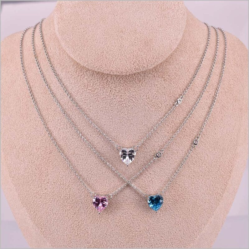 Collana con Zircone a Cuore in Argento 925