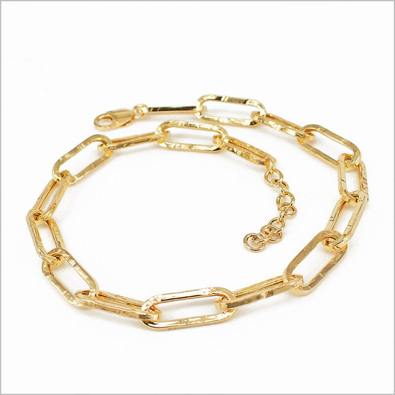 Collana a maglia rettangolare martellata in Argento 925