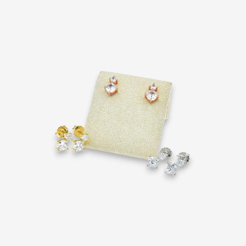 Orecchini Donna Double in Argento 925 con zirconi
