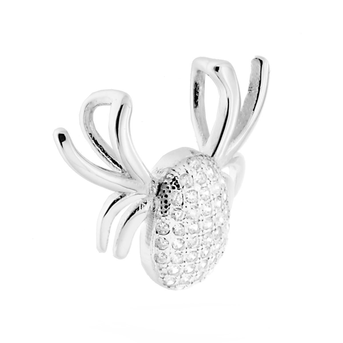 Ciondolo a forma di Ragno con Zirconi Bianchi.