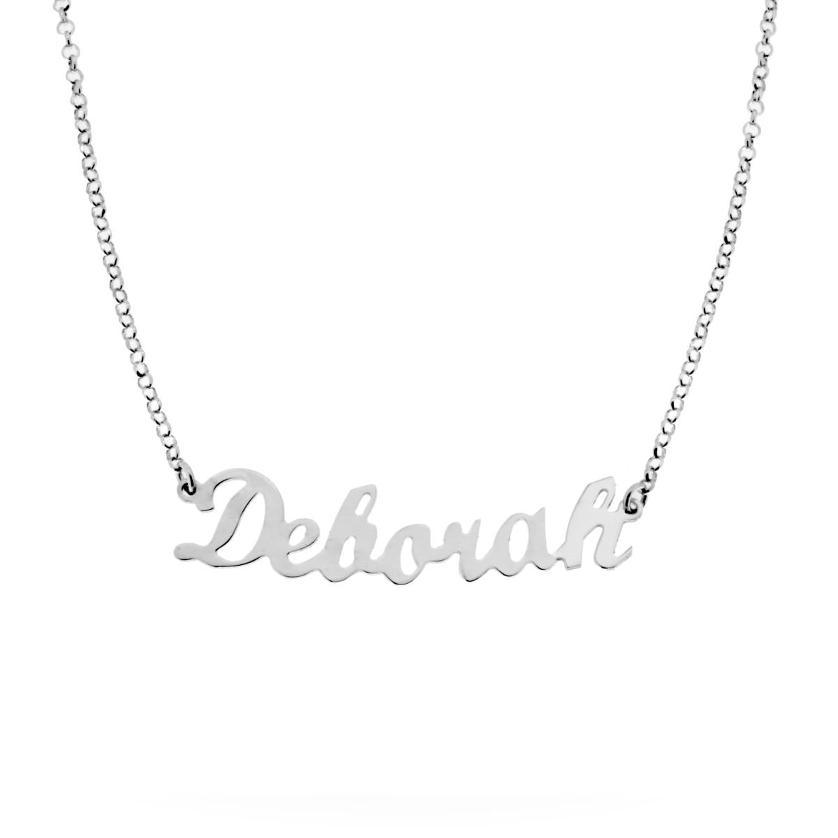 Collana nome Deborah in ARGENTO 925 Galvanica Rodio