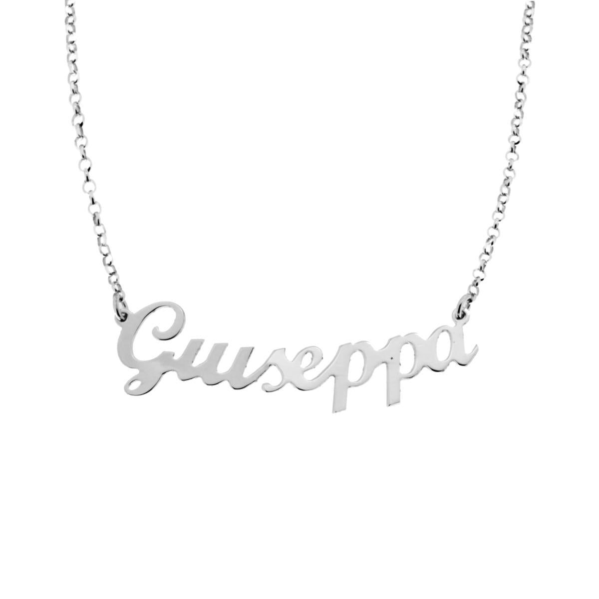 Collana nome Giuseppa in ARGENTO 925 Galvanica Rodio