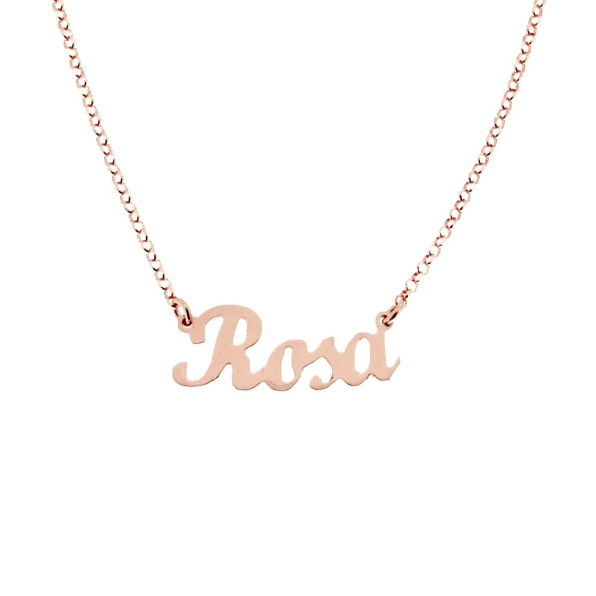 Collana nome Rosa in ARGENTO 925 Galvanica Rosa