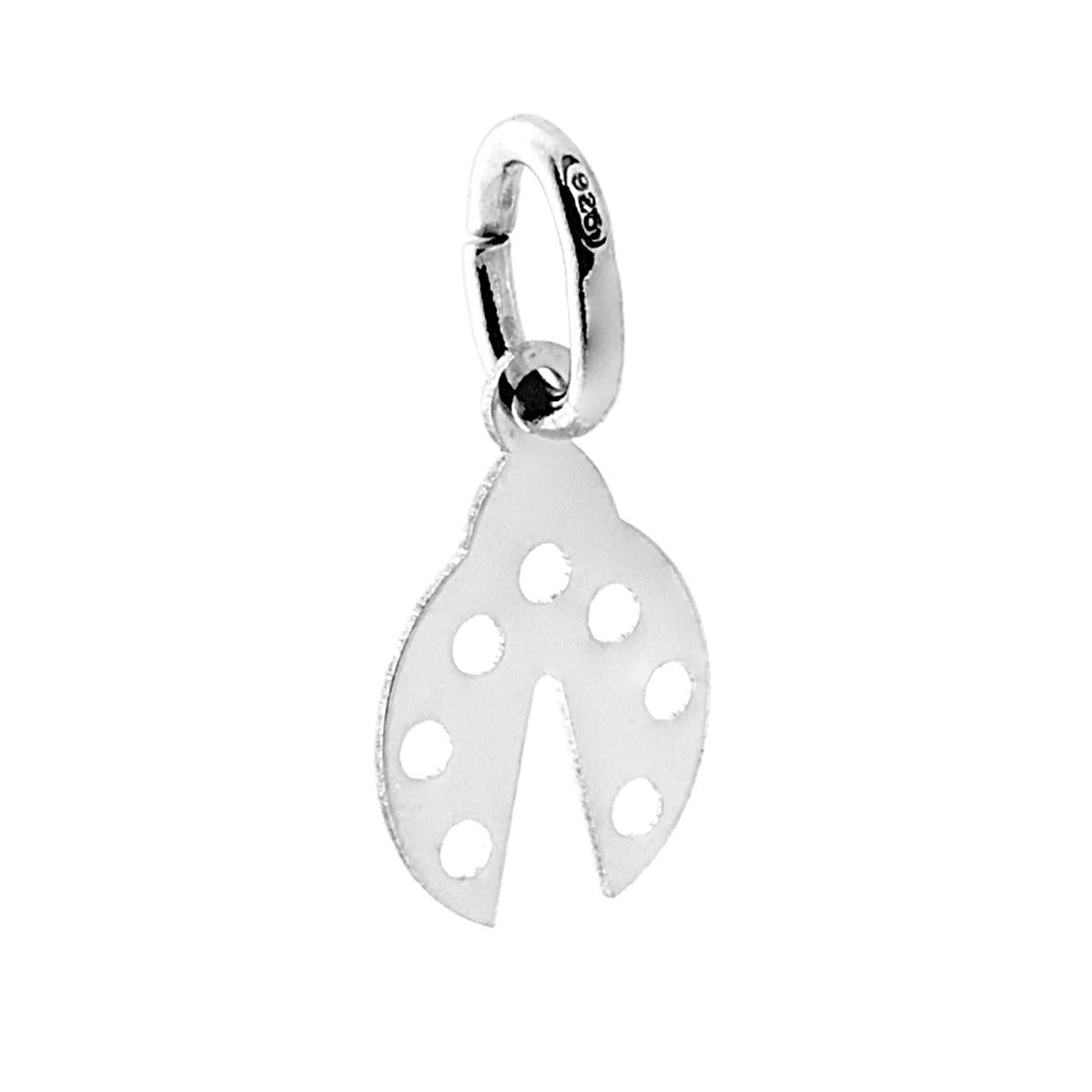 Ciondolo Portafotuna a forma di Coccinella con lavorazione liscia e lucida.<BR>Made in Italy