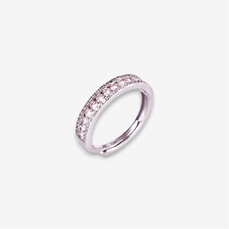 Anello Donna in Argento 925 Regolabile con file di zirconi