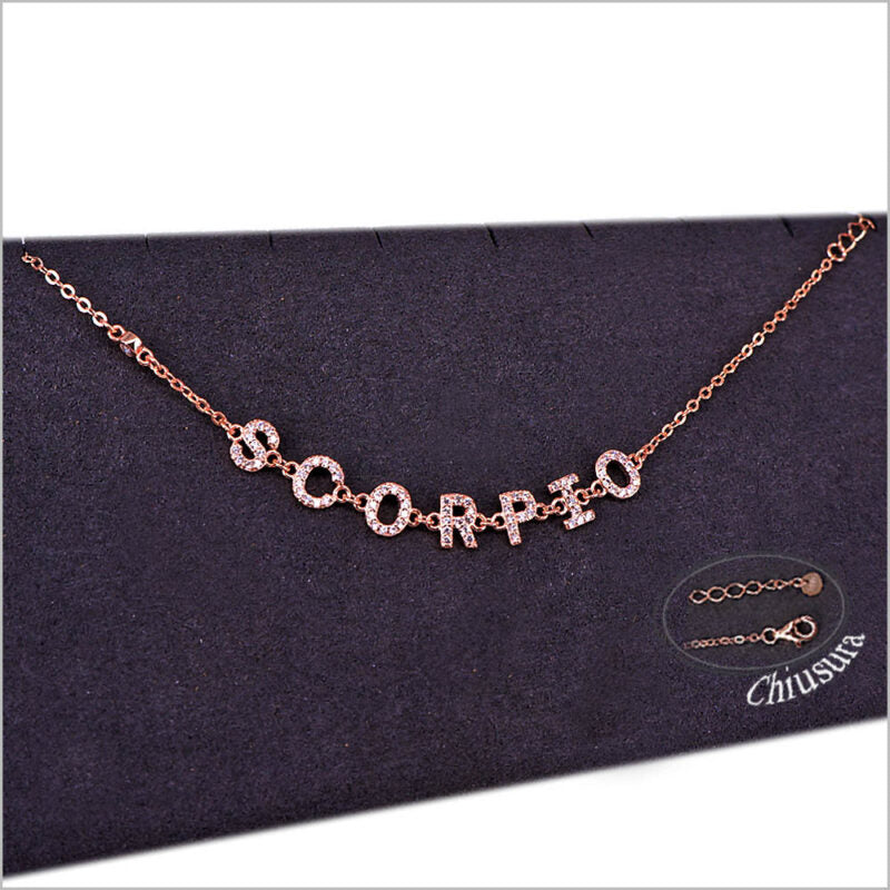 Bracciale in Argento 925 con segno zodiacale zirconato