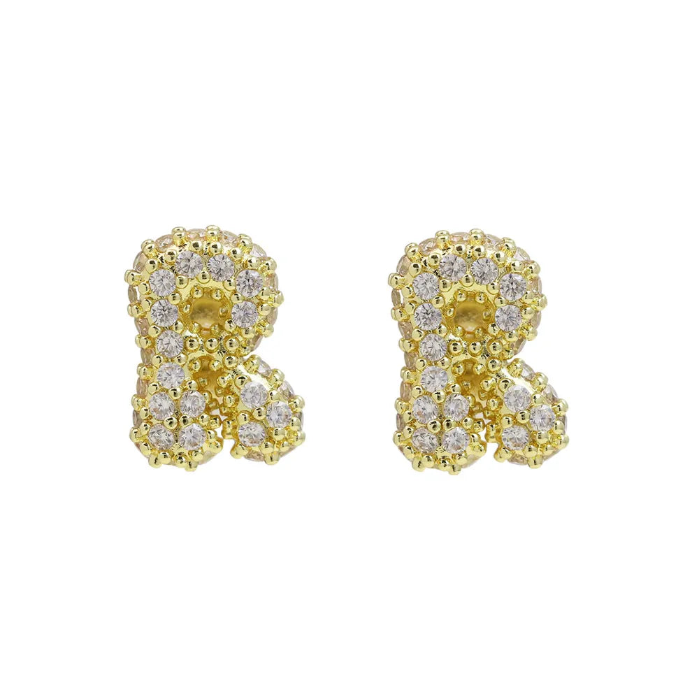 Orecchini Donna Iniziali Bubble in Acciaio Inox