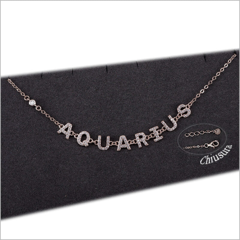 Bracciale in Argento 925 con segno zodiacale zirconato
