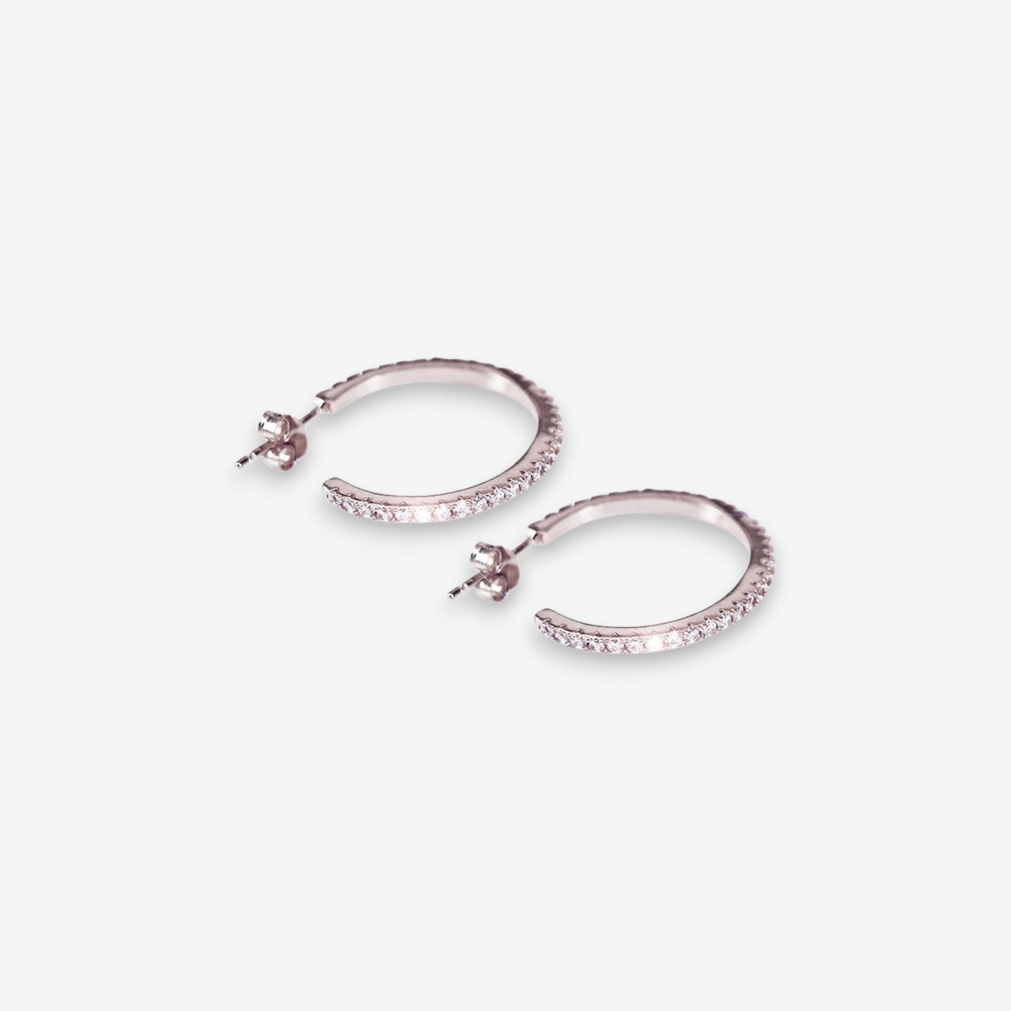 Orecchini Donna a Cerchio in Argento 925 con zirconi