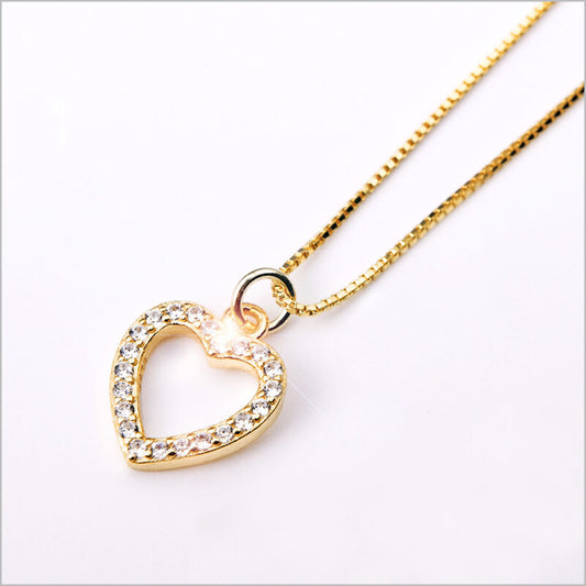 Collana Cuore vuoto in Argento 925 zirconato