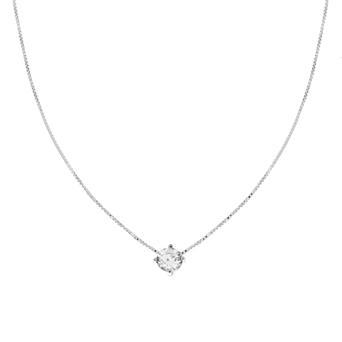 Collana catena Veneziana Diamantata con Punto Luce mm 5 in ARGENTO 925 Galvanica Rodio