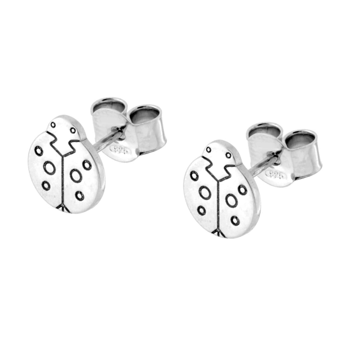 Orecchini Coccinella in ARGENTO 925 Galvanica Rodio