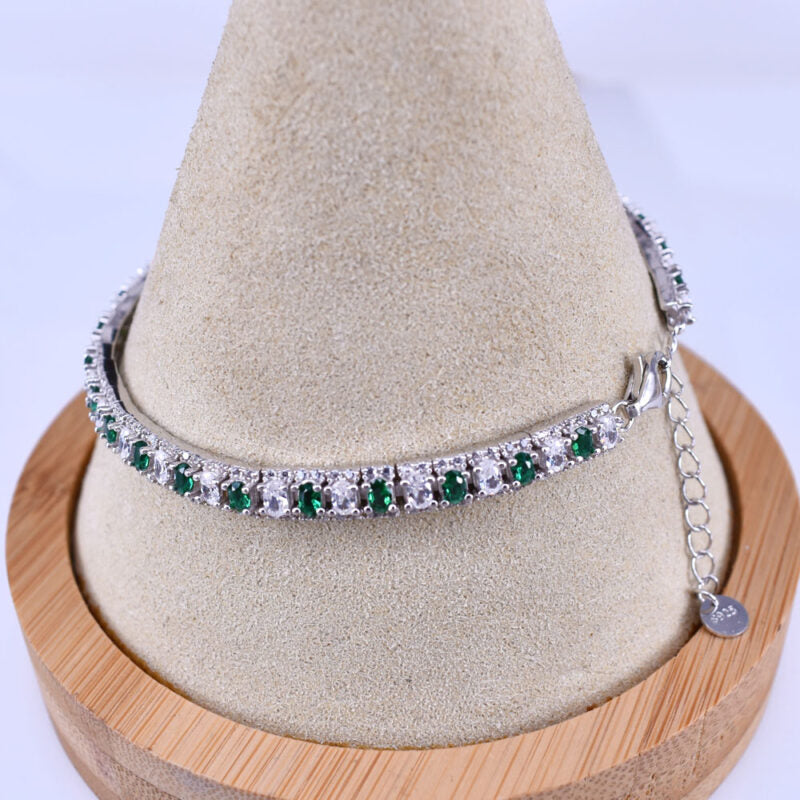 Bracciale Binario in Argento 925 con zirconi