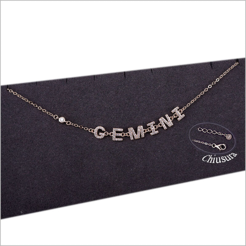 Bracciale in Argento 925 con segno zodiacale zirconato