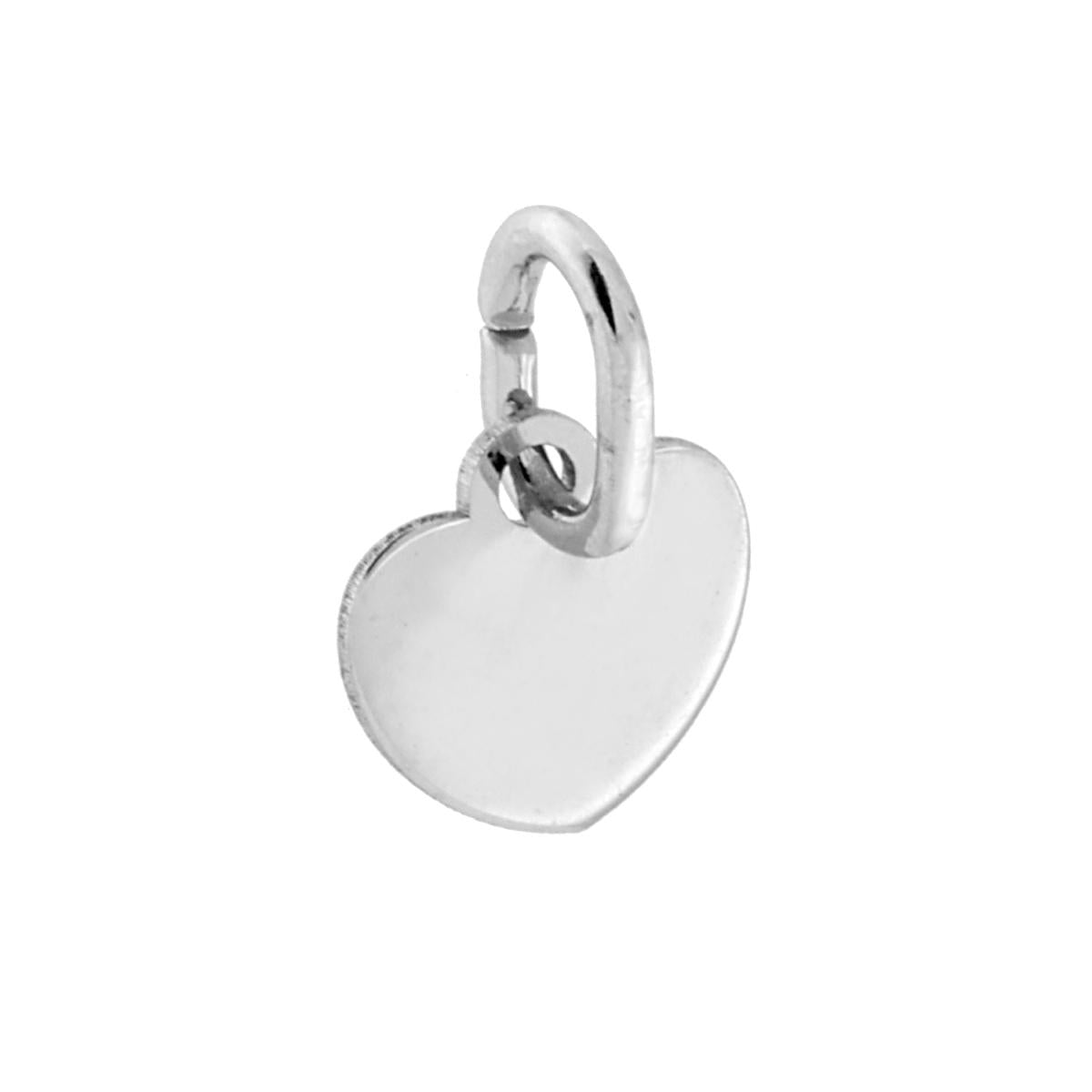 Ciondolo Piastrina a forma di cuore con lavorazione liscia e lucida.<BR>Made in Italy<BR>