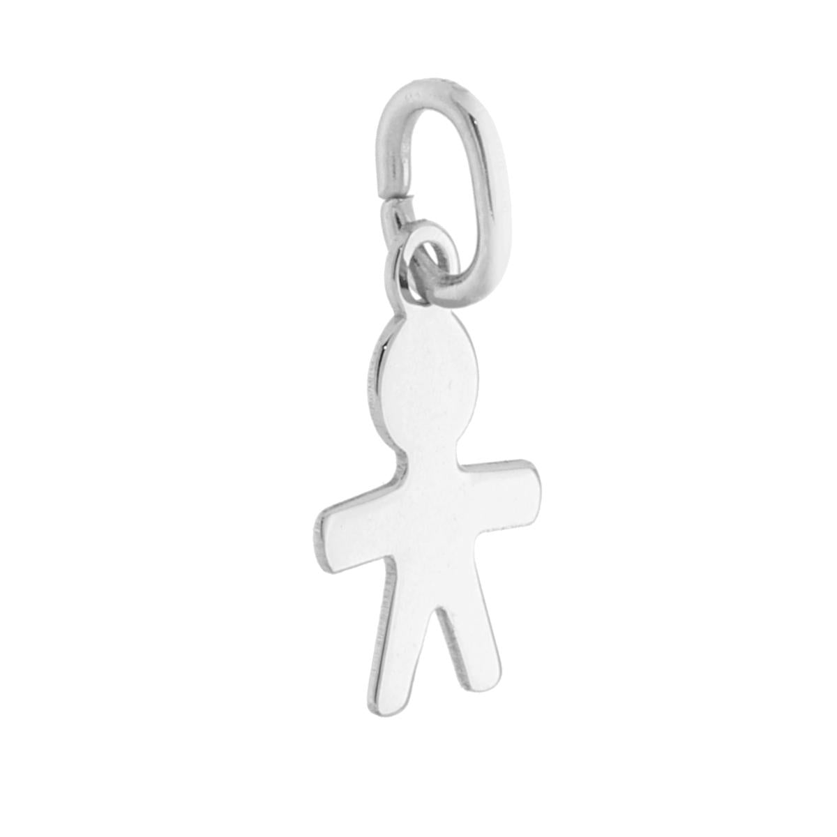 Ciondolo a forma di bimbo con finitura liscia e lucida.<BR>Made in Italy