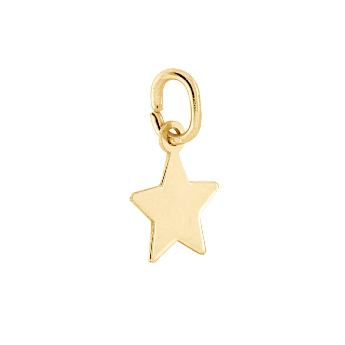 Ciondolo medaglietta per incisione a forma di stella con finitura liscia e lucida.<BR>Made in Italy