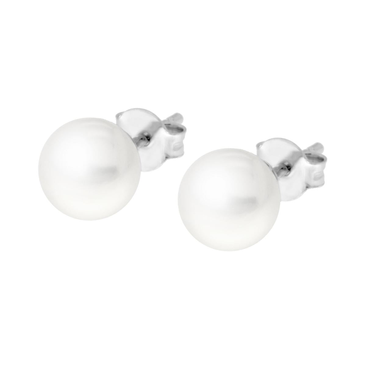 Orecchini con Perla mm 8 in ARGENTO 925