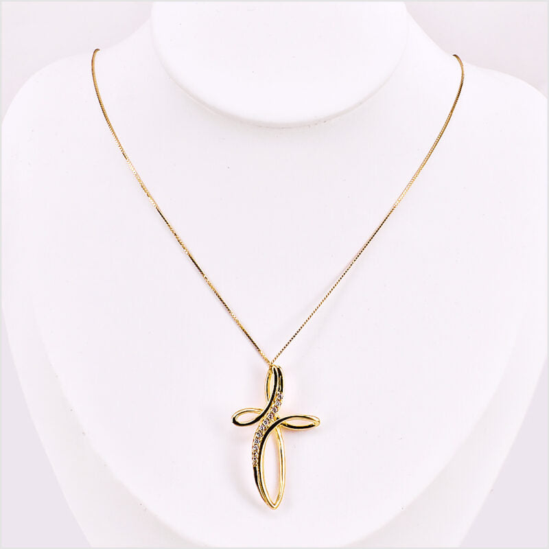 Collana Croce in Argento 925 con zirconi