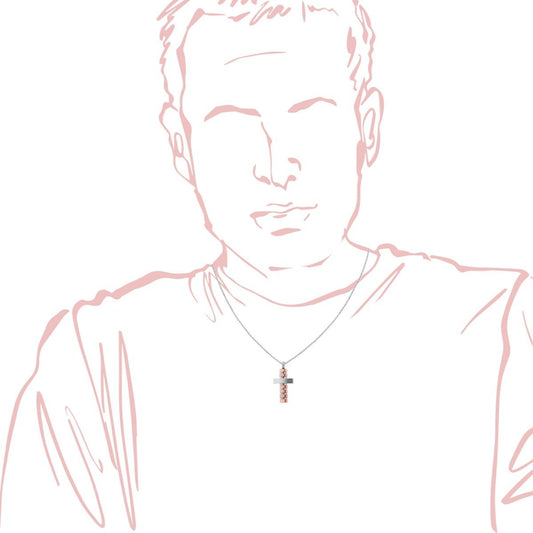 Collana Uomo con pendente a Croce in Acciaio Inox