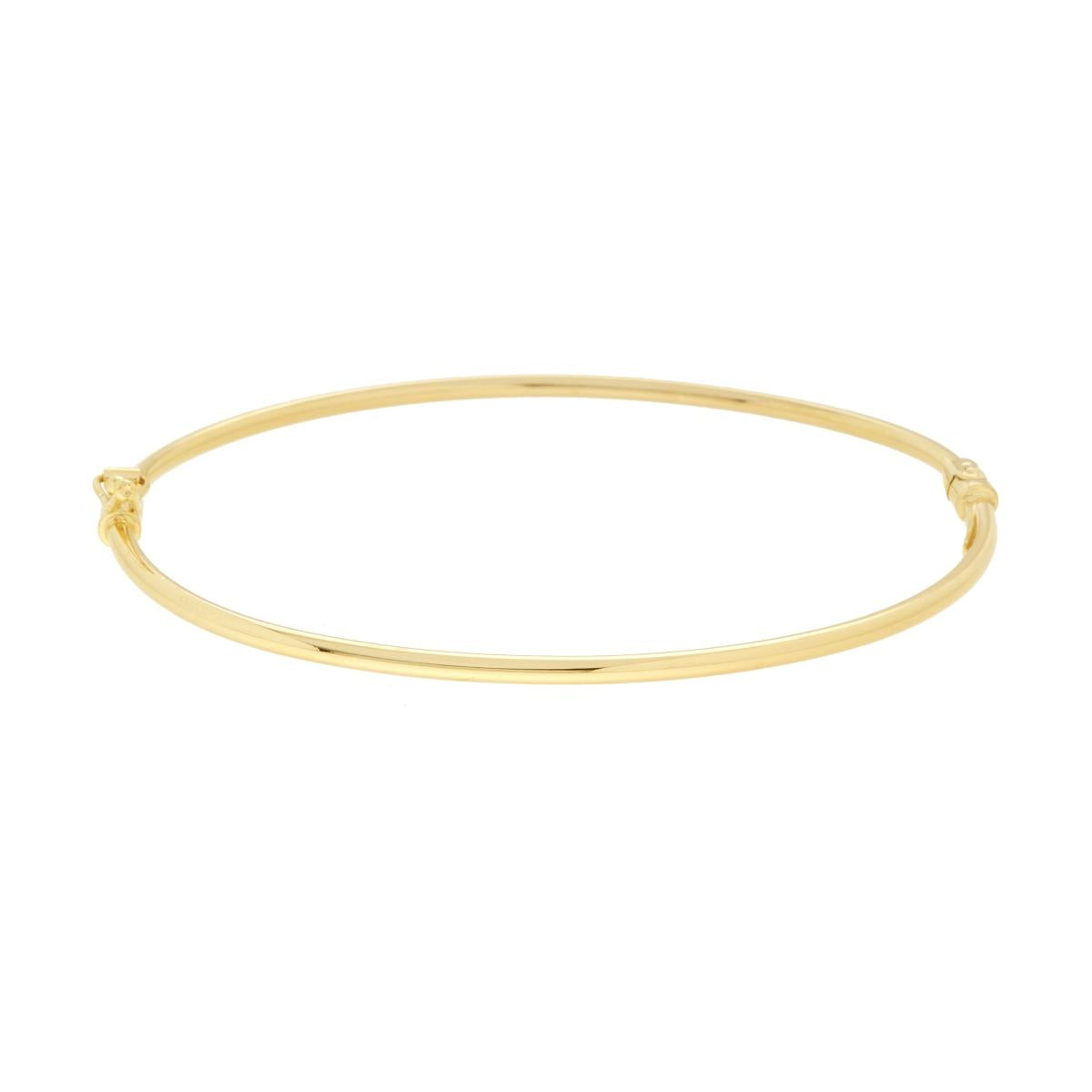 Bracciale Rigido Canna sezione Tonda in ARGENTO 925 Galvanica Oro