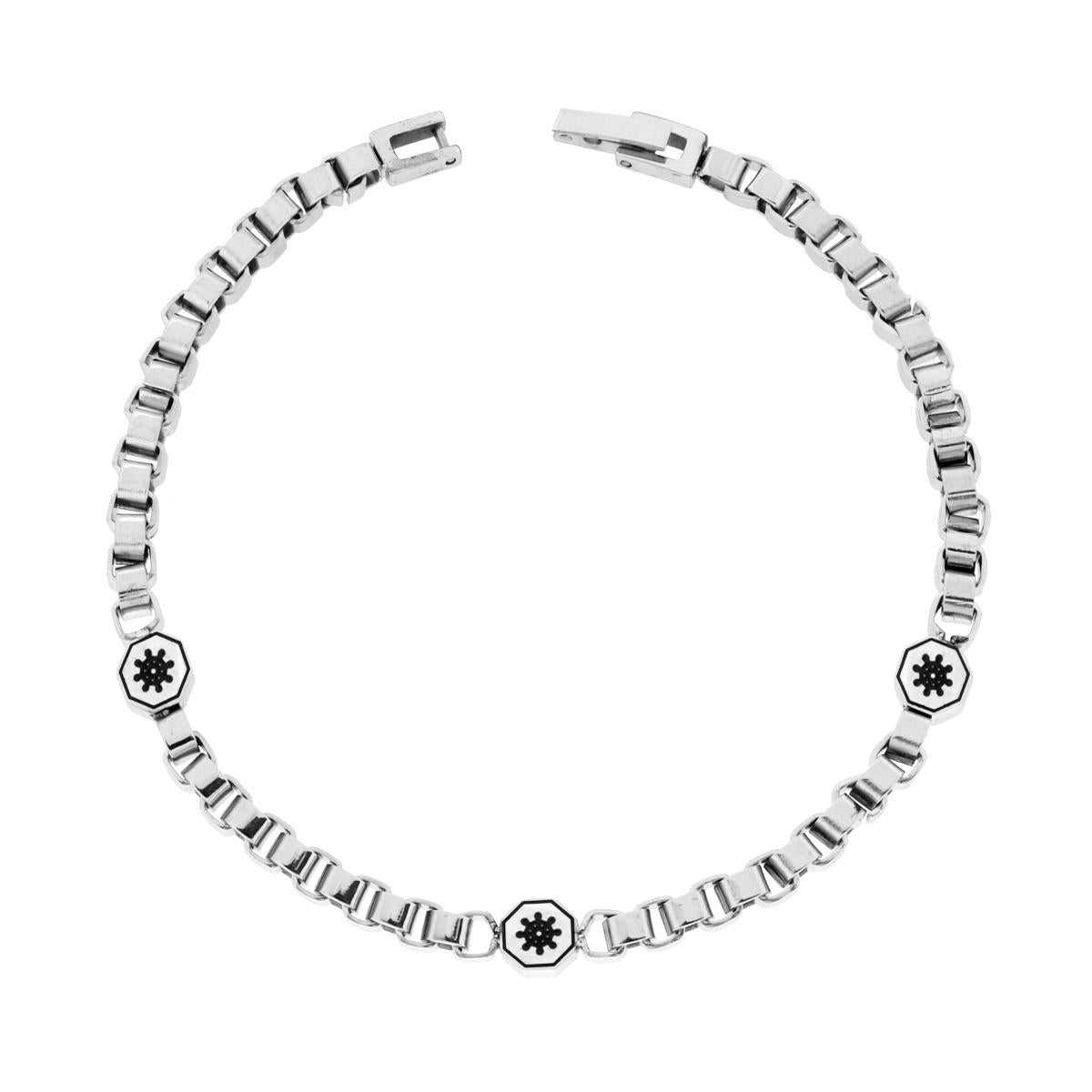 Bracciale Catena Veneziana con Timone in ACCIAIO