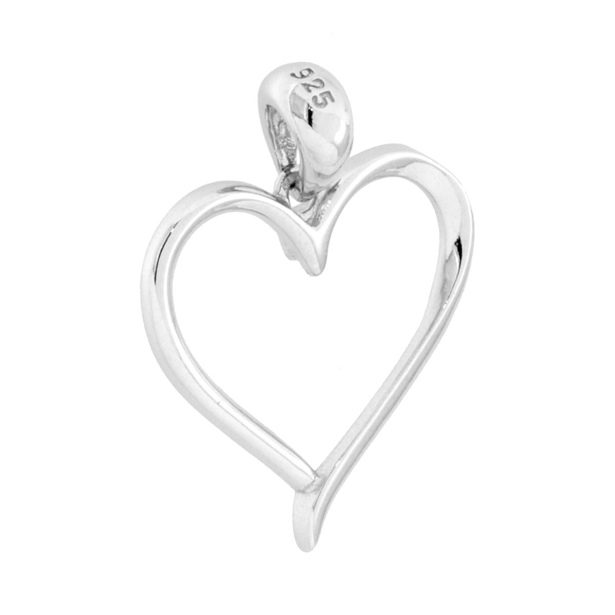 Ciondolo nastro a forma di cuore con finitura liscia e lucida.<BR>