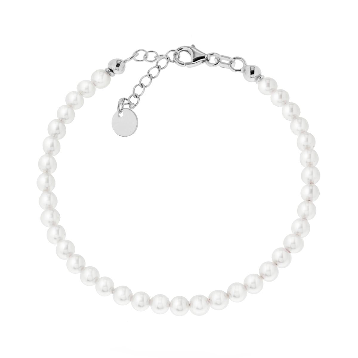 Bracciale Tennis Griffe cm 18 con Zirconi mm 2 Bianchi in ARGENTO 925 Galvanica Rodio