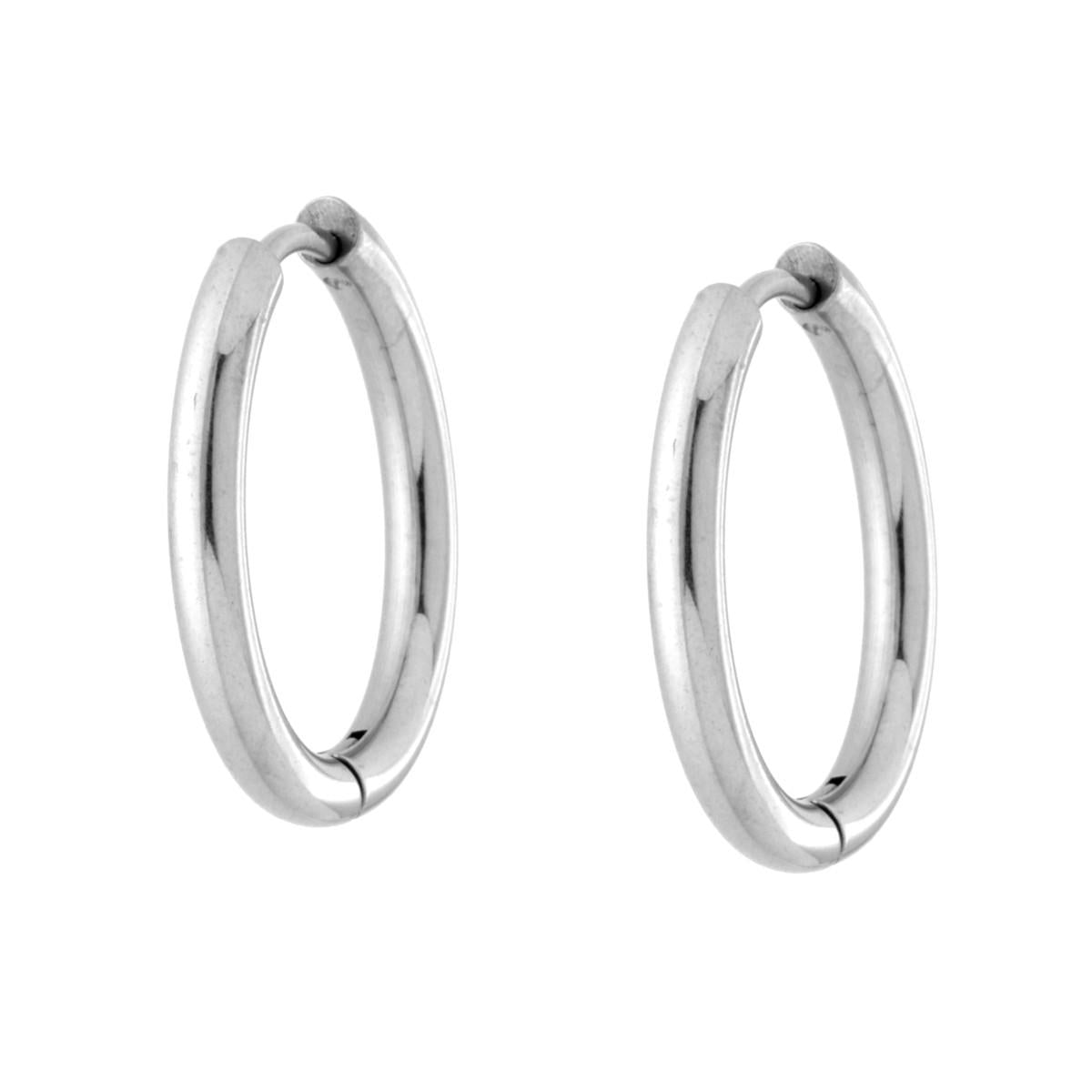 Orecchini Cerchio a Scattino mm 21 in ACCIAIO