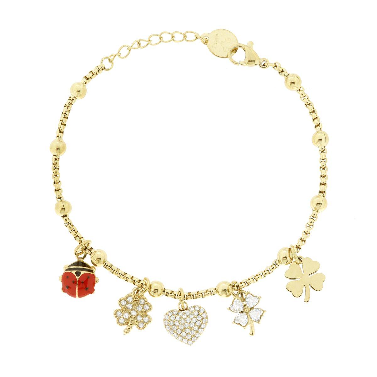 Bracciale Catena Calza con Accessorio Infinito con Zirconi ARGENTO 925 Galvanica Rodio