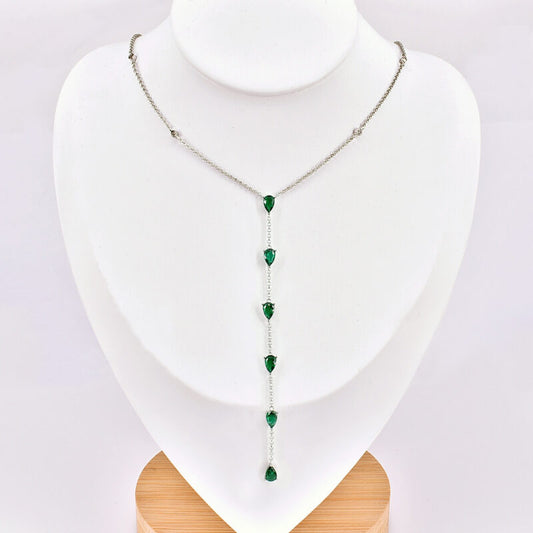 Collana in Argento 925 con zirconi a goccia