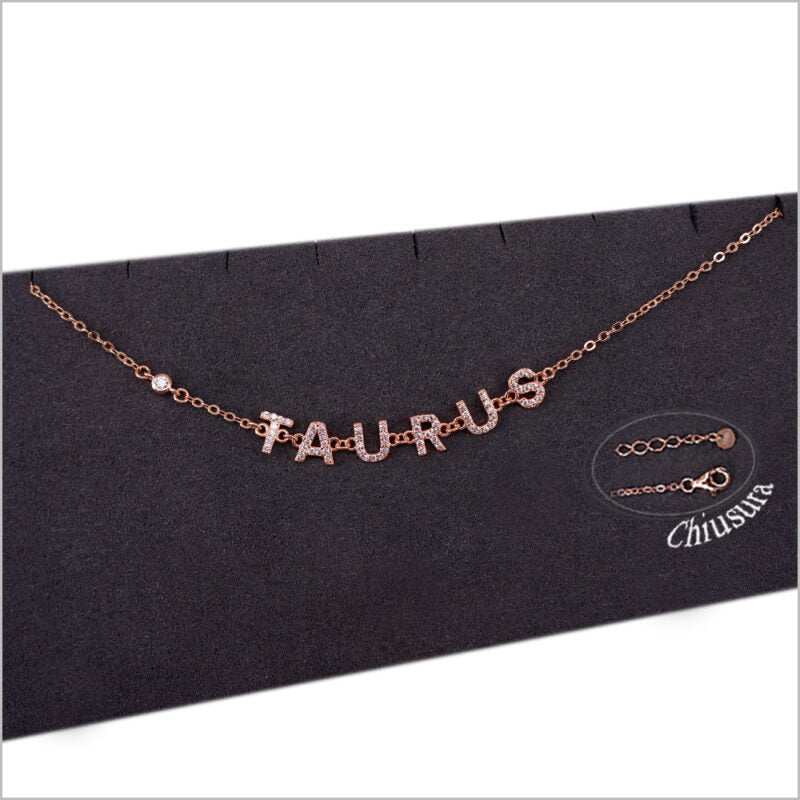 Bracciale in Argento 925 con segno zodiacale zirconato