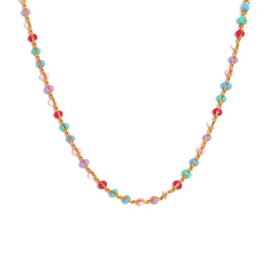 Collana Donna in Acciaio Inox con perline multicolore