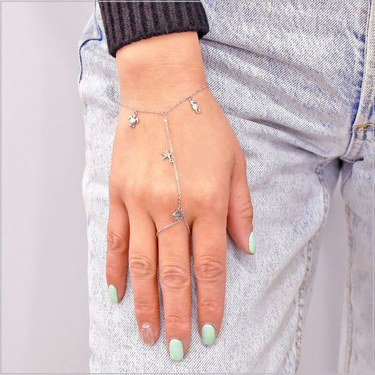 Bracciale baciamano in Argento 925 tema mare