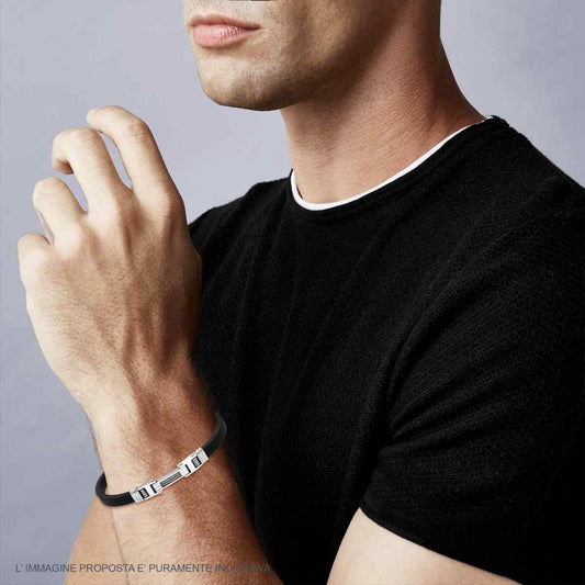 Bracciale Uomo Geometry in Caucciù