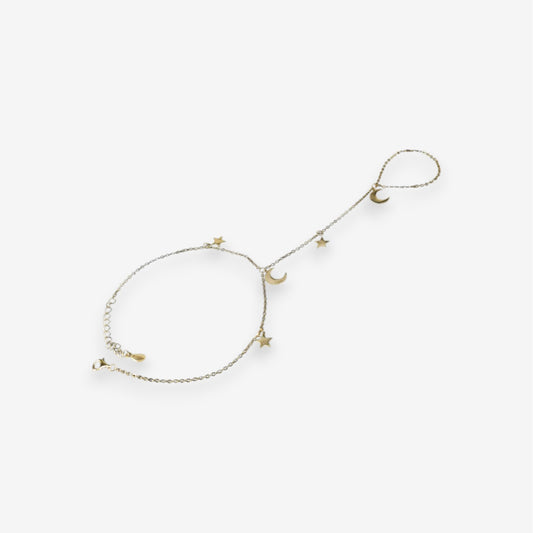 Bracciale Donna baciamano in Argento 925 con stelle e luna