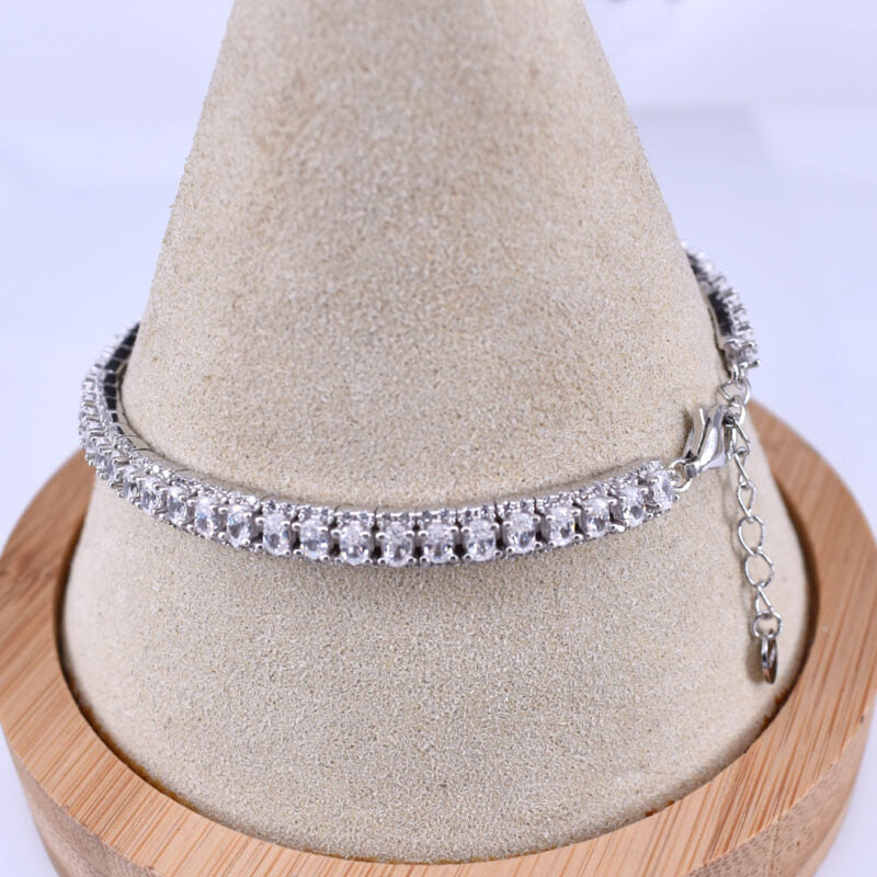 Bracciale Binario in Argento 925 con zirconi