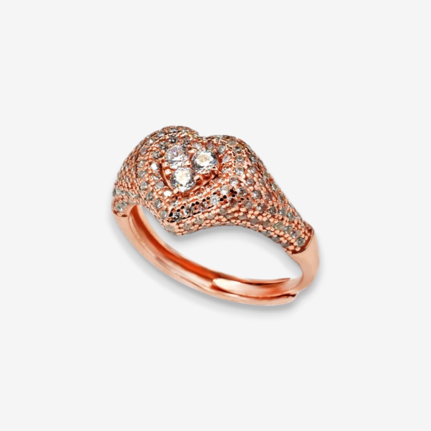 Anello Donna Cuore in Argento 925 Regolabile con zirconi
