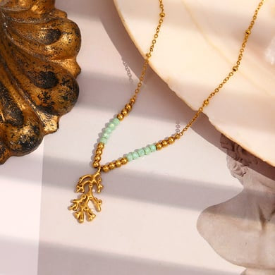 Collana Donna in Acciaio Inox con ciondolo a forma di pianta