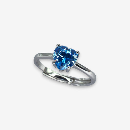 Anello Donna Cuore Dell'Oceano in Argento 925 Regolabile