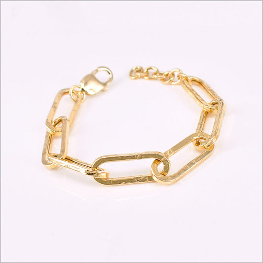 Bracciale a maglia rettangolare in Argento 925 martellata