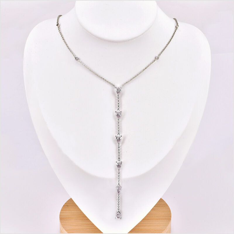 Collana in Argento 925 con zirconi a goccia