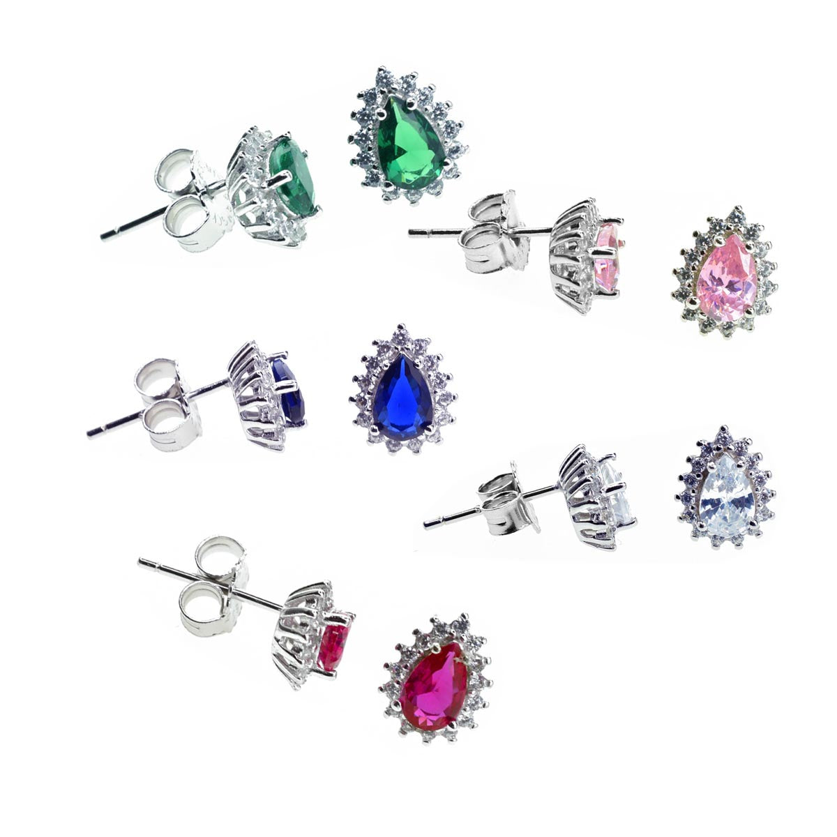 Orecchini in Argento 925 con zirconi a goccia