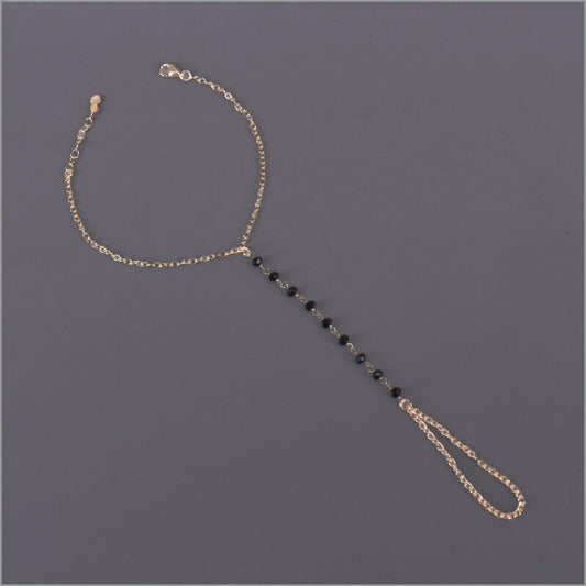 Bracciale baciamano in Argento 925 con zirconi neri