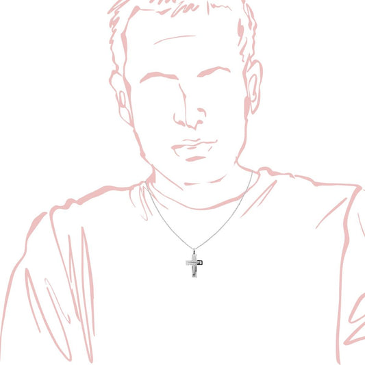 Collana Uomo con pendente a Croce in Acciaio Inox