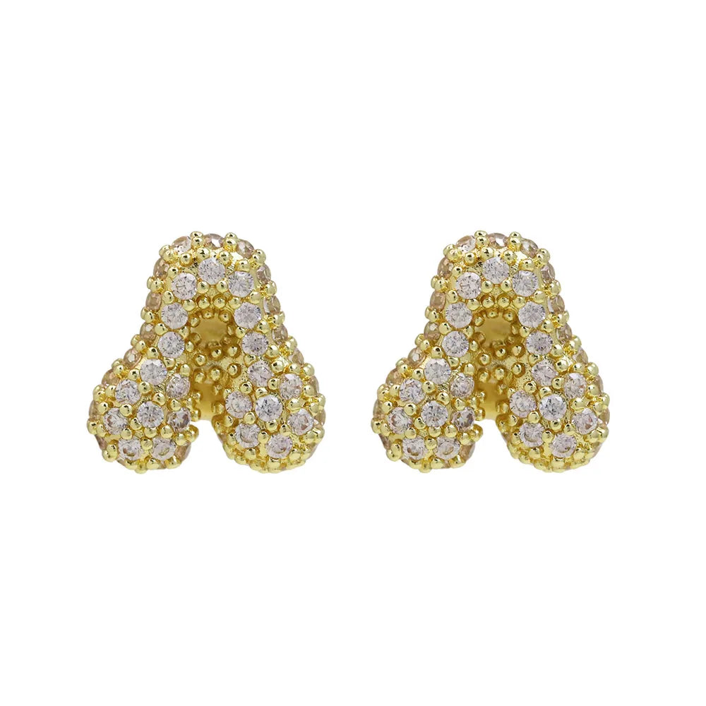 Orecchini Donna Iniziali Bubble in Acciaio Inox