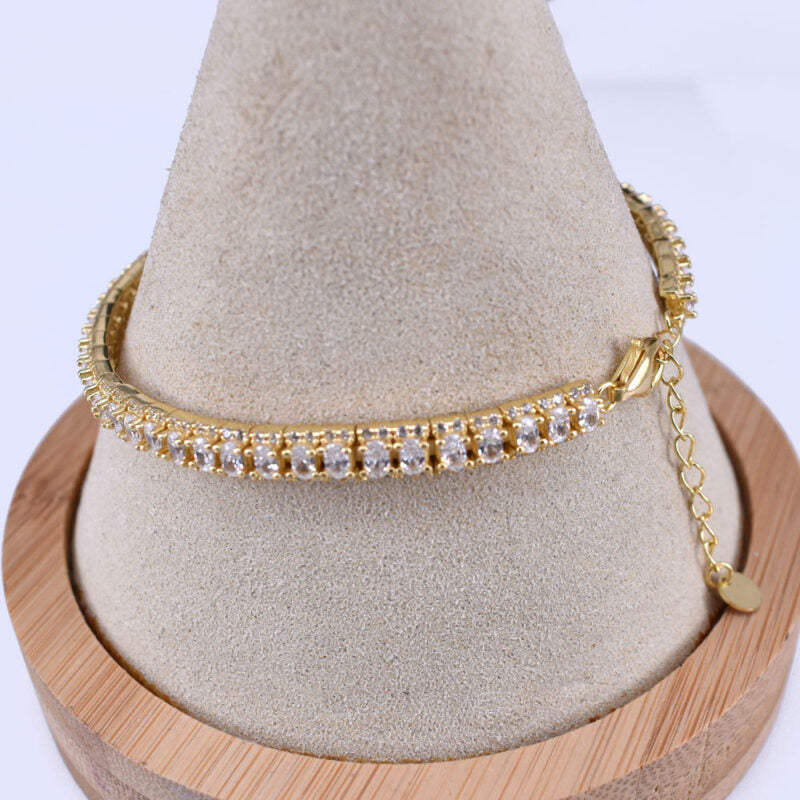 Bracciale Binario in Argento 925 con zirconi