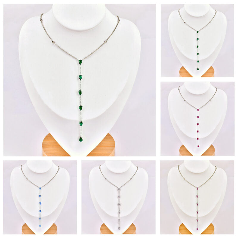 Collana in Argento 925 con zirconi a goccia